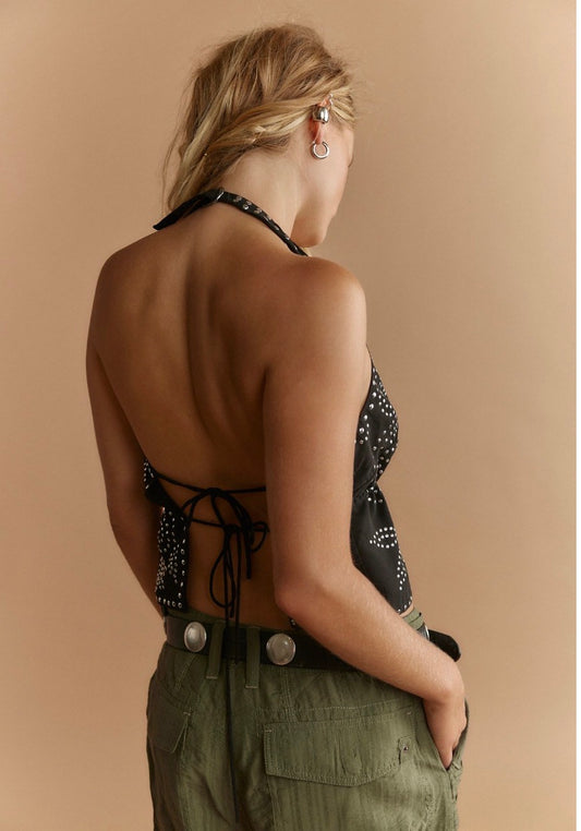 Kenzie Studded Halter Top