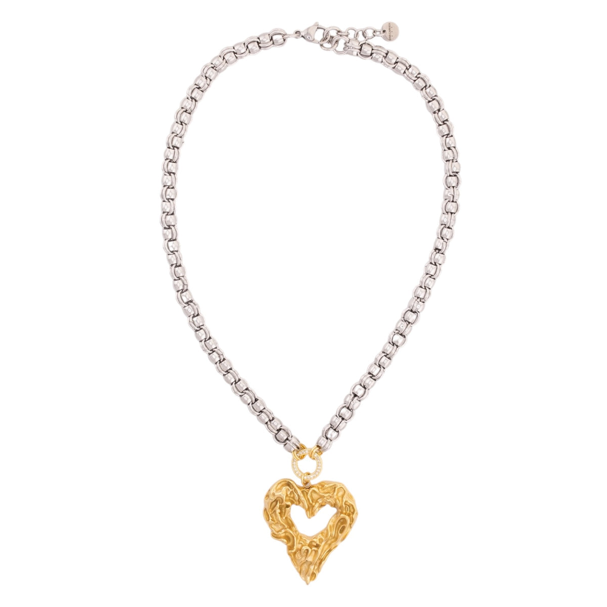 Presli Silver and Gold Heart Pendent
