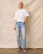 Lexi Mid Rise Bowed Straight Leg Stud