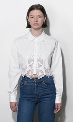 Finley Embroidered Hem Button Up Shirt