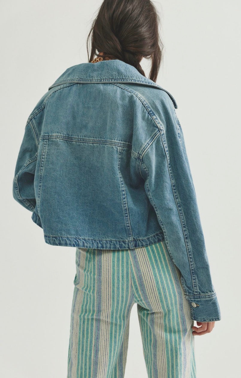 We The Free Side To Side Cropped Denim Jacket
