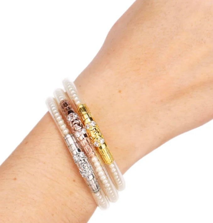 Three Queens All Weather Bangles® (AWB®) - White Pearl