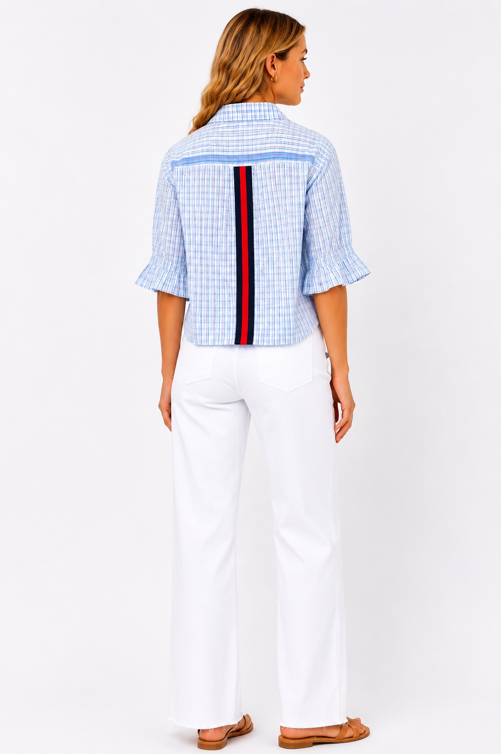 Blue Plaid Stella Puff Sleeve