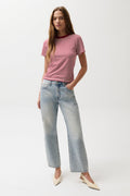 Lexi Mid Rise Bowed Straight Leg Jeans – Bowie Wash