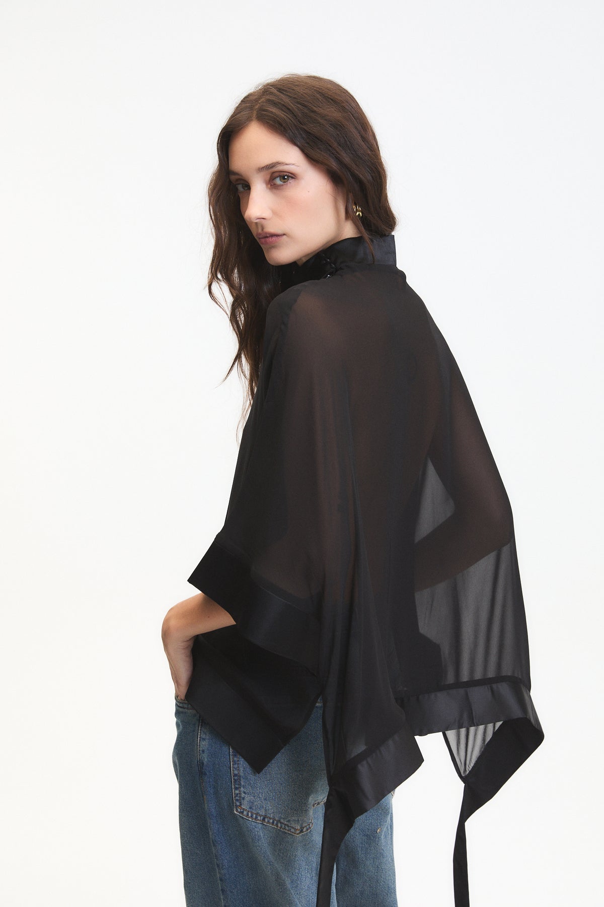 Carter Sheer Blouse in Black
