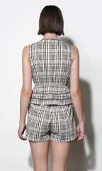 Evelyn Sleeveless Neck Drawstring Top