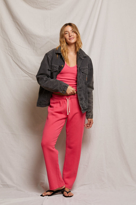 Perfect White Tee Cotton Fleece Straight Leg Sweatpants