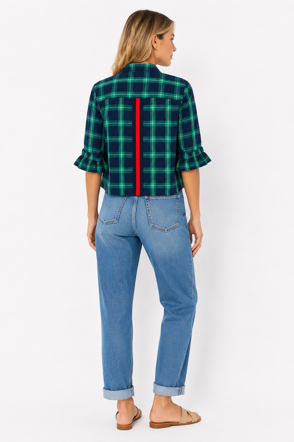 Green Plaid Stella Puff Sleeve