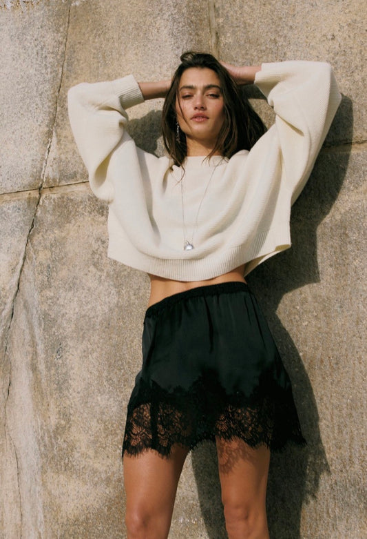 Meet Me In The Middle Mini Slip Skirt