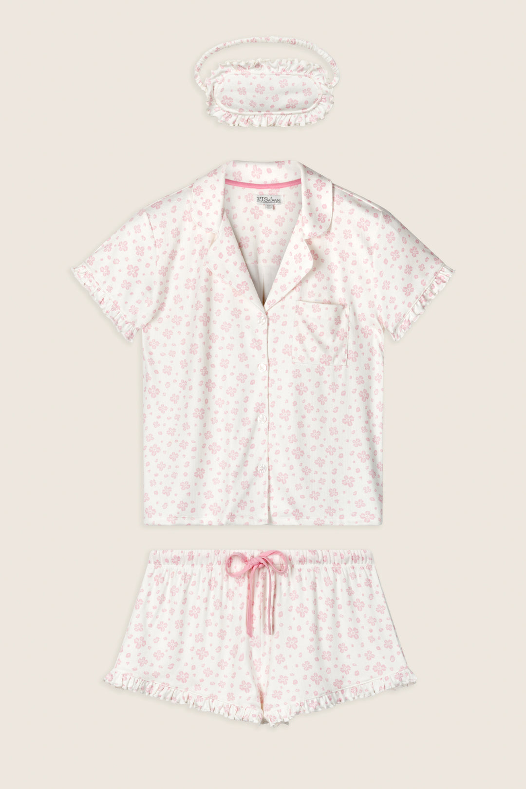 Pretty Petals Sweet Pink Floral Print 3-Piece PJ Set