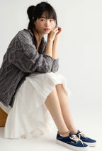 Opal Knit Cardi in Steel Grey