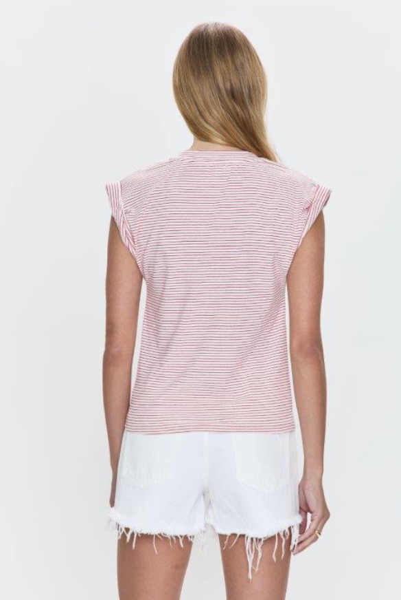 Pistola Olivia Tee in Ruby Stripe