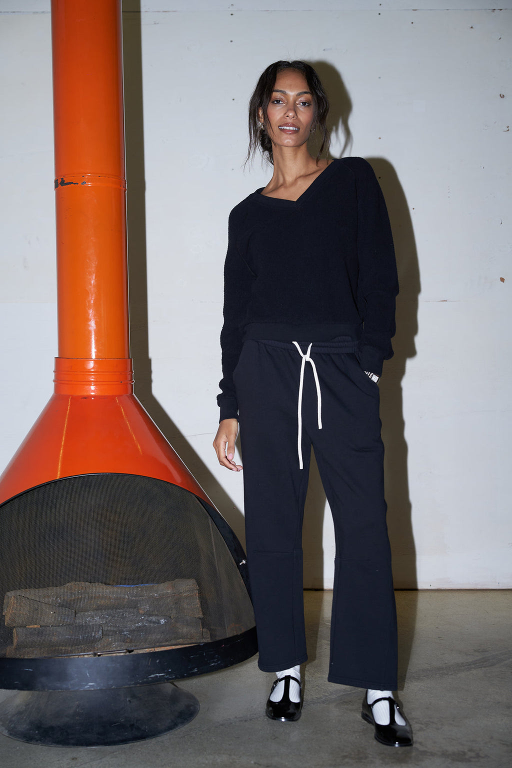 Fallon Black Barrel Sweatpant