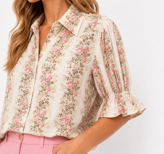 Floral Stella Puff Sleeve