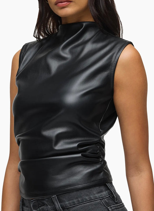 Hudson Vegan Leather Top