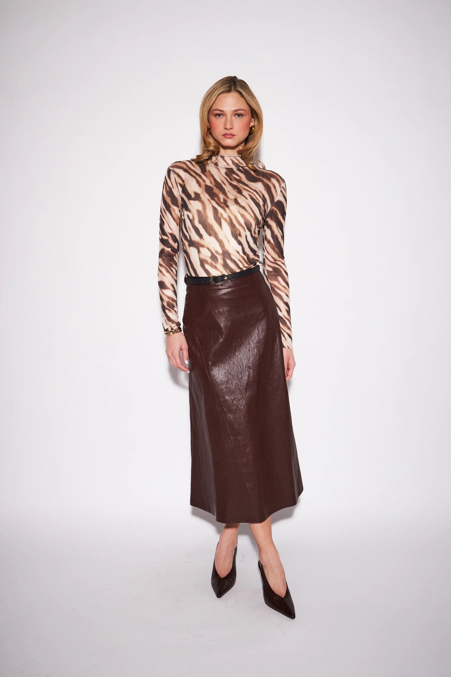 Ruth Fitted Shirt-Shadow Zebra
