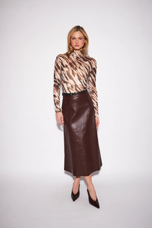Ruth Fitted Shirt-Shadow Zebra