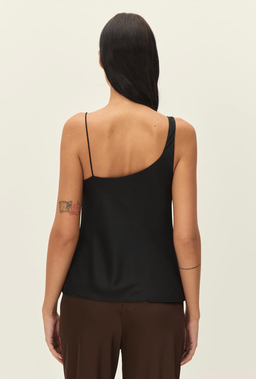 Etta Black Satin Cami Top