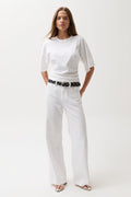 Jadyn Low Slung Palazzo Jean-Vivid White