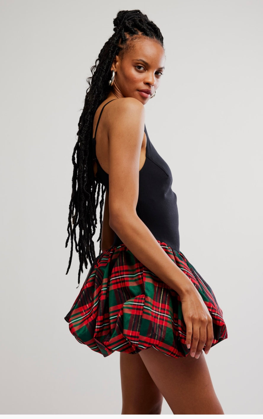 Tinsel Kiss Plaid Mini Dress