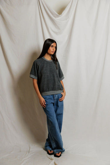Kennedy Reverse Fleece Short-Sleeve Crewneck