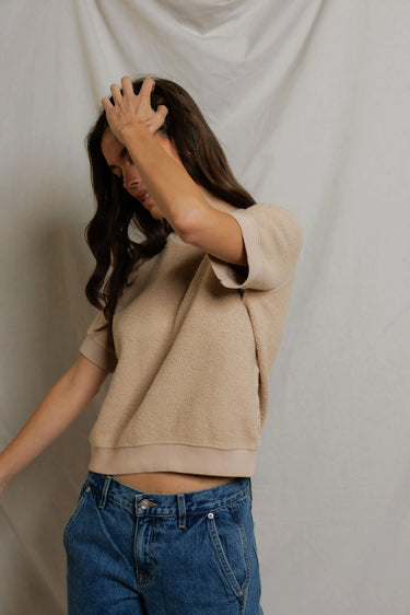 Kennedy Reverse Fleece Short-Sleeve Crewneck