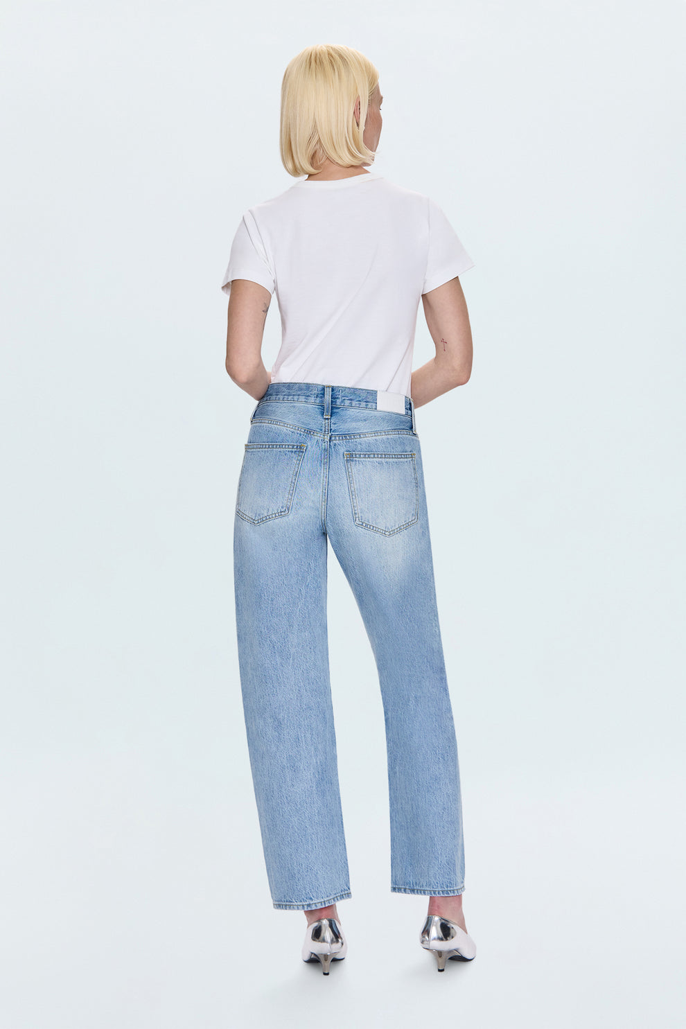 Lexi Mid Rise Bowed Straight Leg Stud