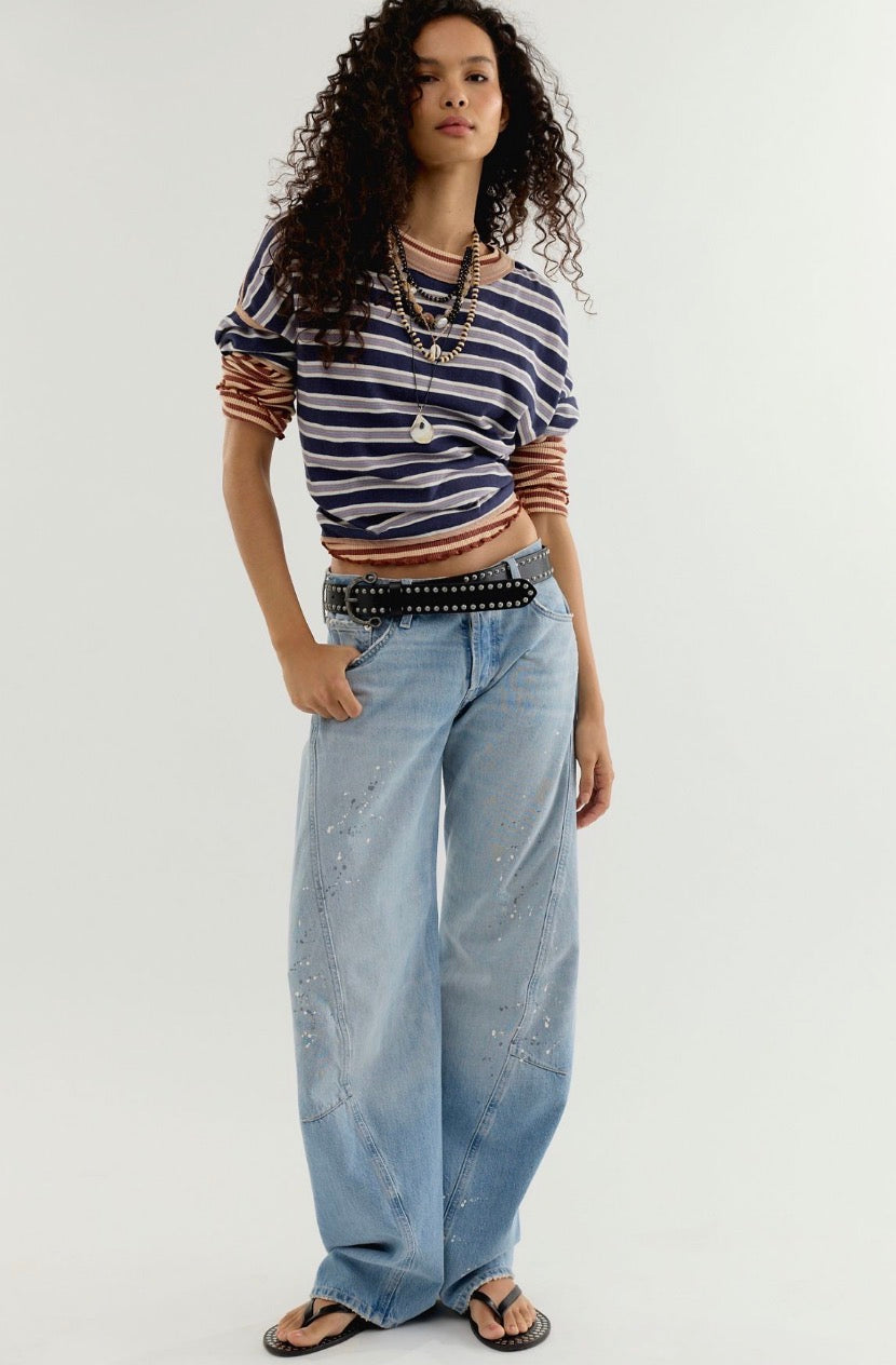 We The Free Fable Low-Rise Twisted Bowed Jeans