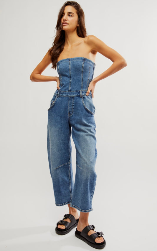 Free People Je Suis Pret Barrel Jumpsuit