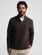Spacedye™ Terrain Men's Quarter Zip Pullover-Dark Chocolate