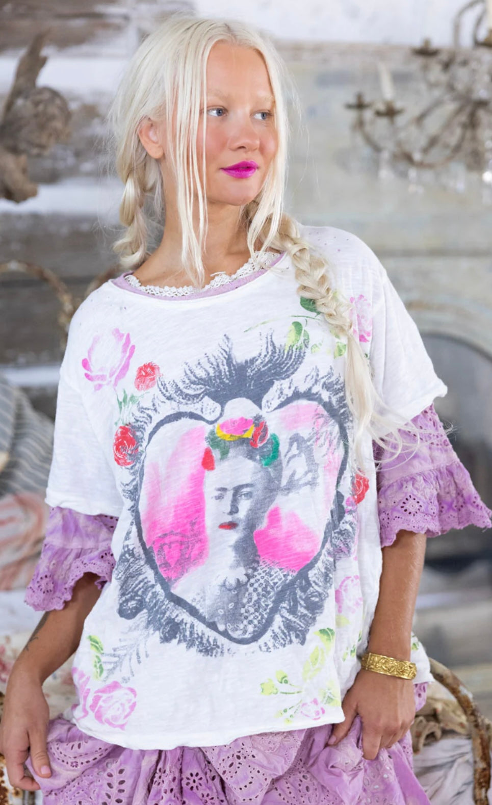 Magnolia Pearl Frida Corazón Llameante Tee