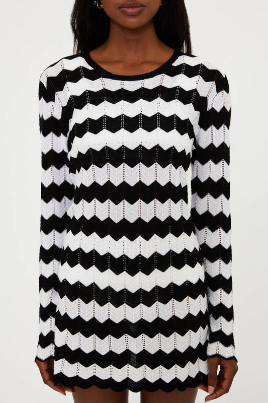 Beach Riot Libbi Dress Black & White Tides