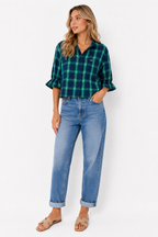 Green Plaid Stella Puff Sleeve