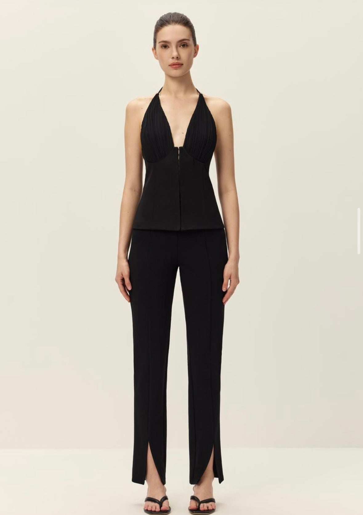 Jalen Black Halter Corset Top