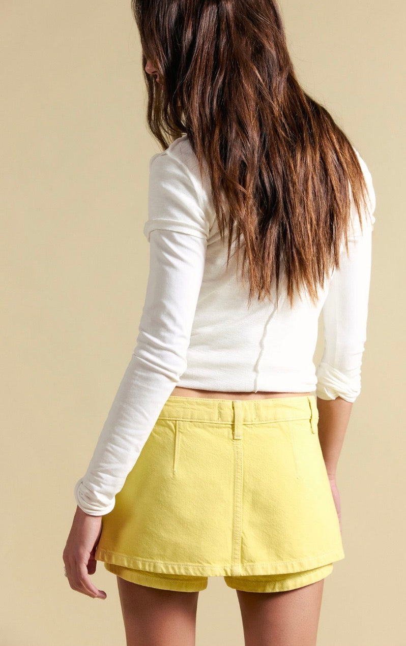 We The Free Galivanting Skort in Lemon Ice