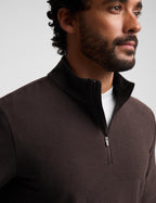 Spacedye™ Terrain Men's Quarter Zip Pullover-Dark Chocolate