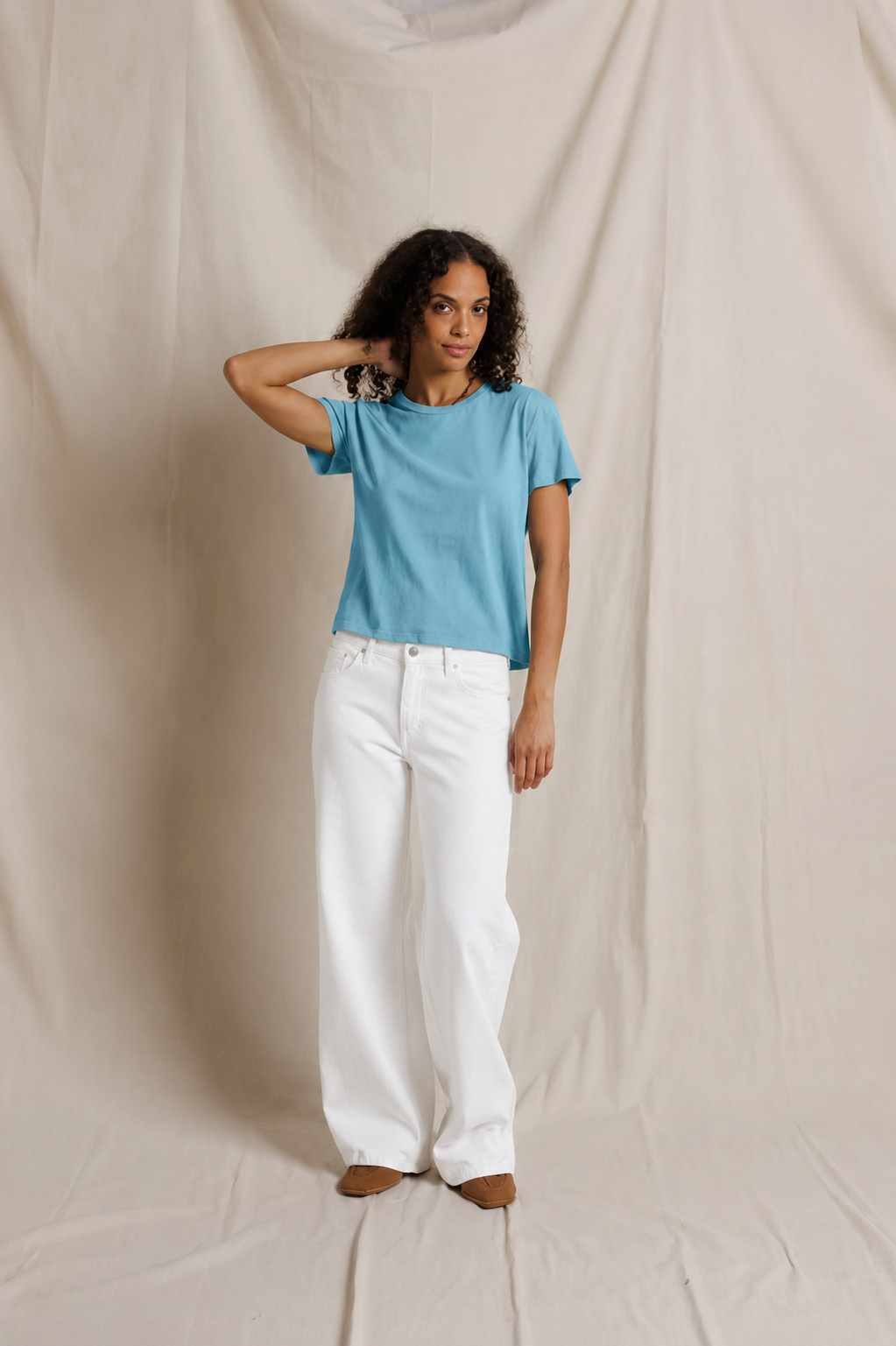 Harley Milky Blue Perfect White Tee