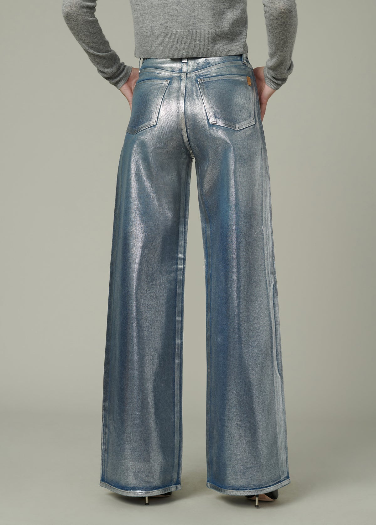 Mia High Rise Wide Leg Foil