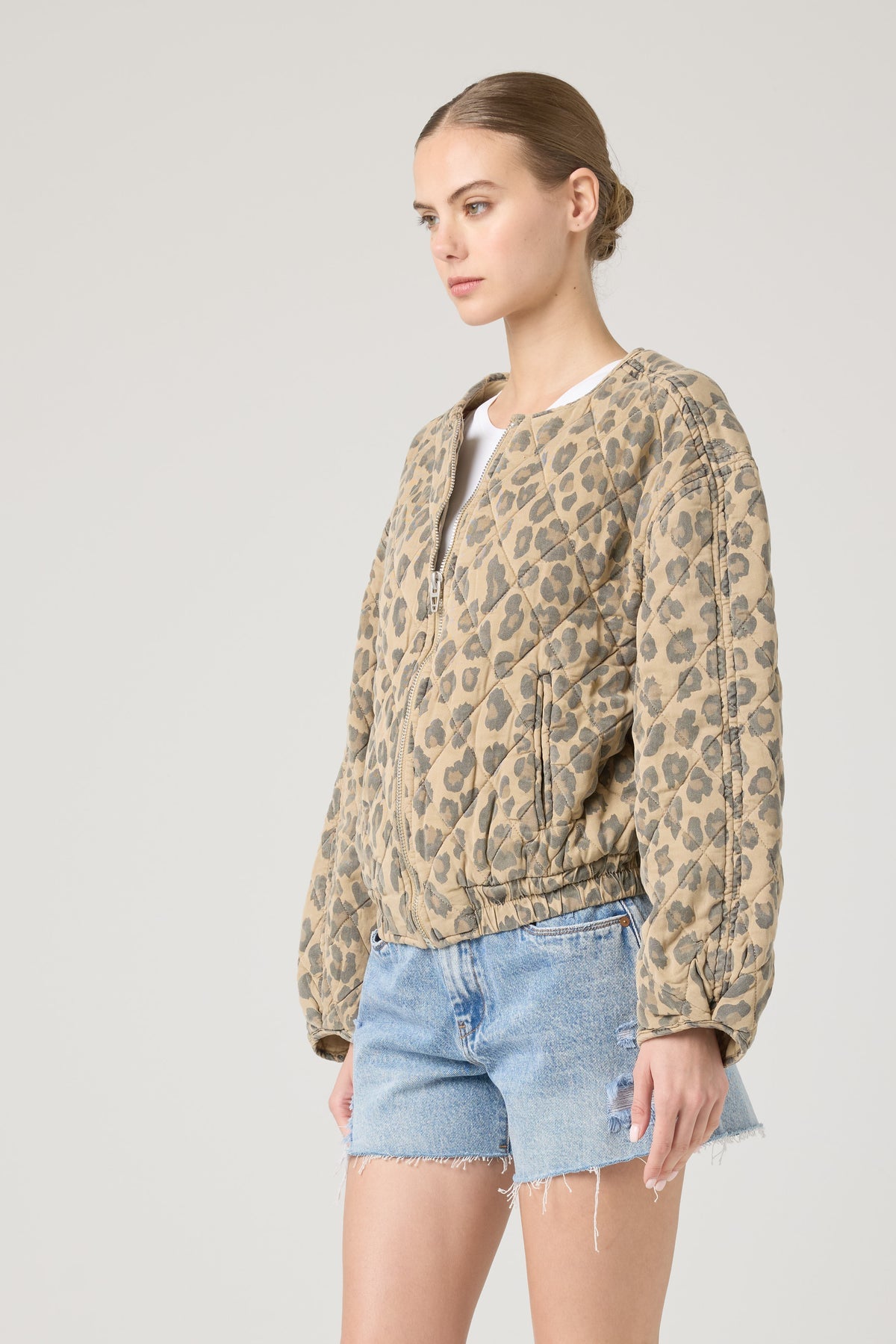 Quilted Spot On Bomber Jacket