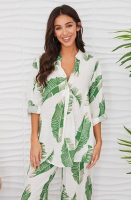 Palm Oversized Button Down Shirt