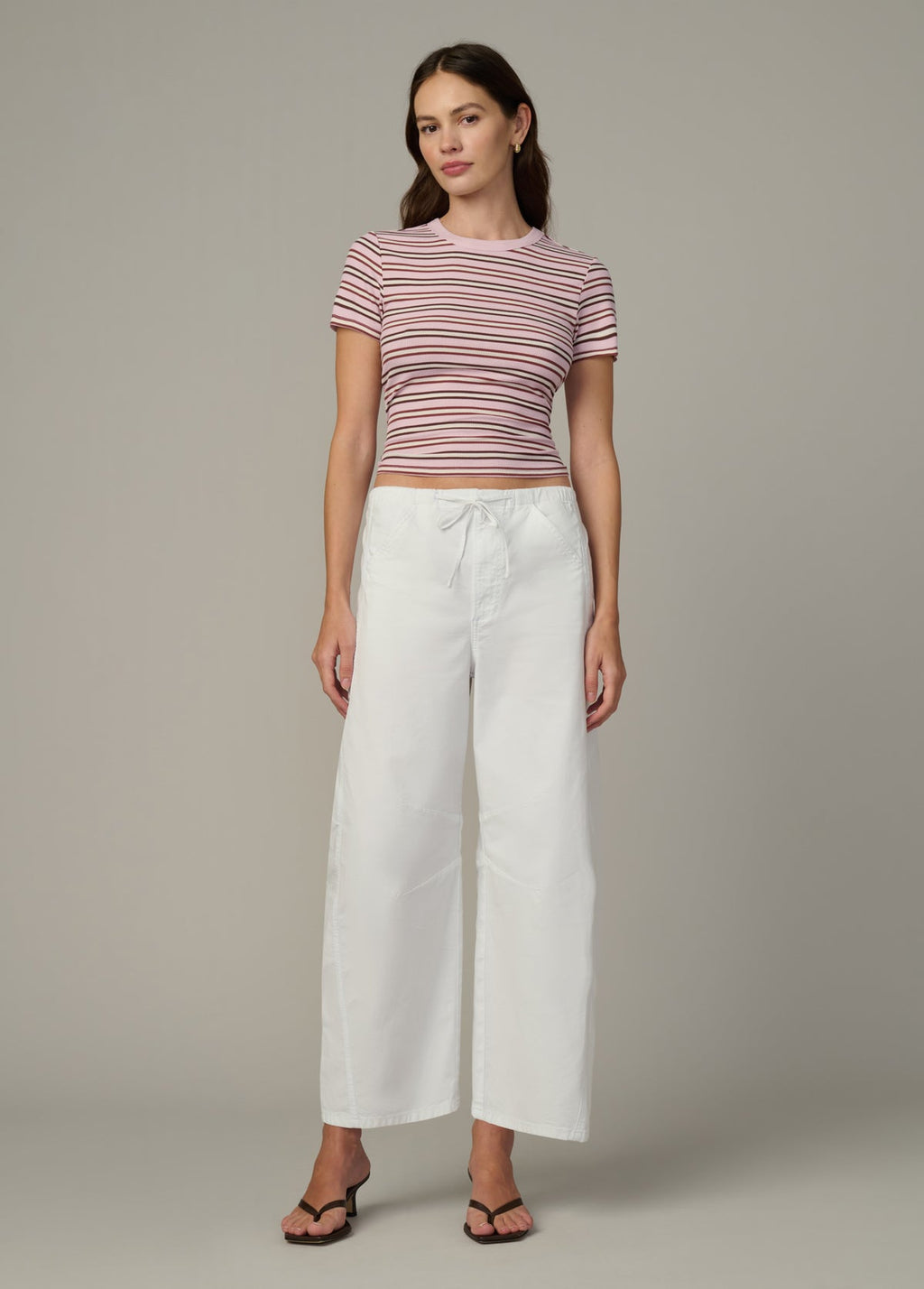 Joes Stripe Baby Tee- Blush