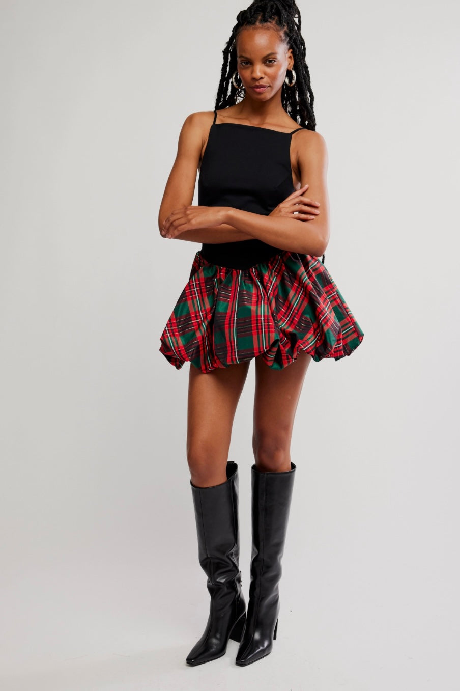 Tinsel Kiss Plaid Mini Dress