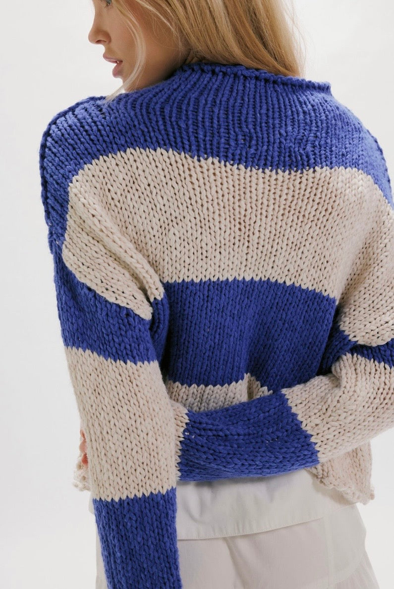 Opal Rollneck Knit Stripe Sweater