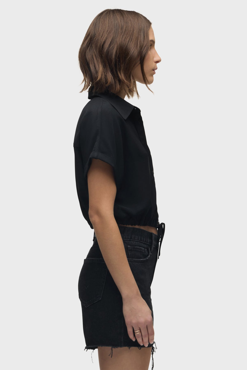 Drawstring Button Down