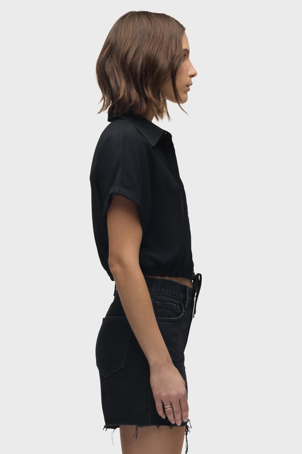 Drawstring Button Down