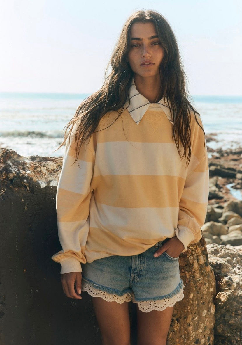 We The Free Classic Striped Oversized Crewneck