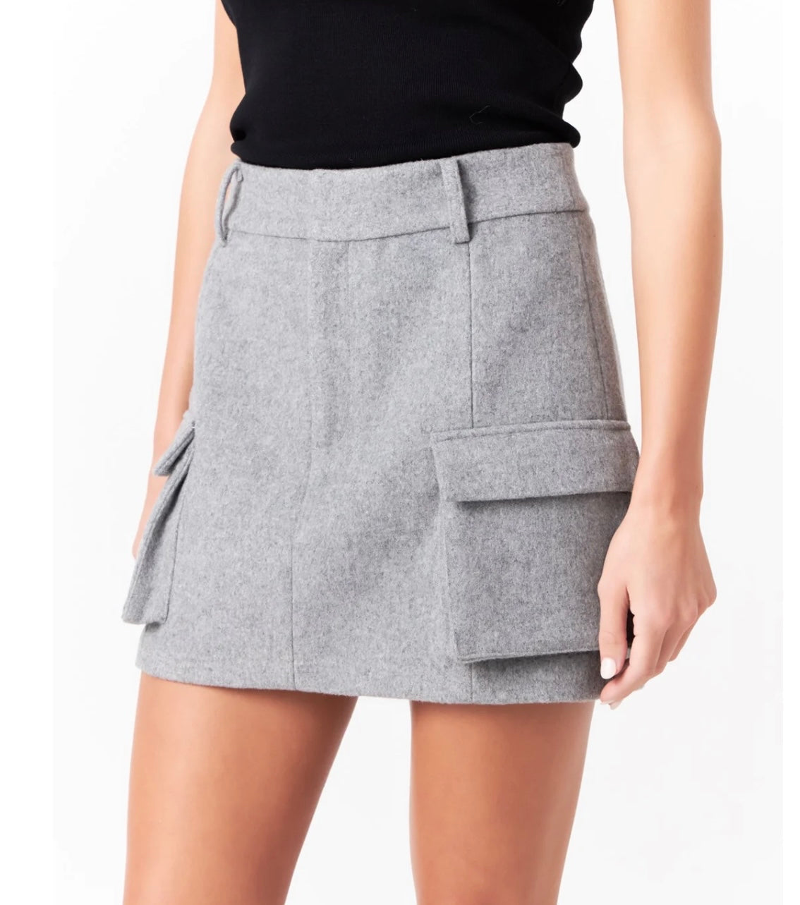 Wool Cargo Skirt