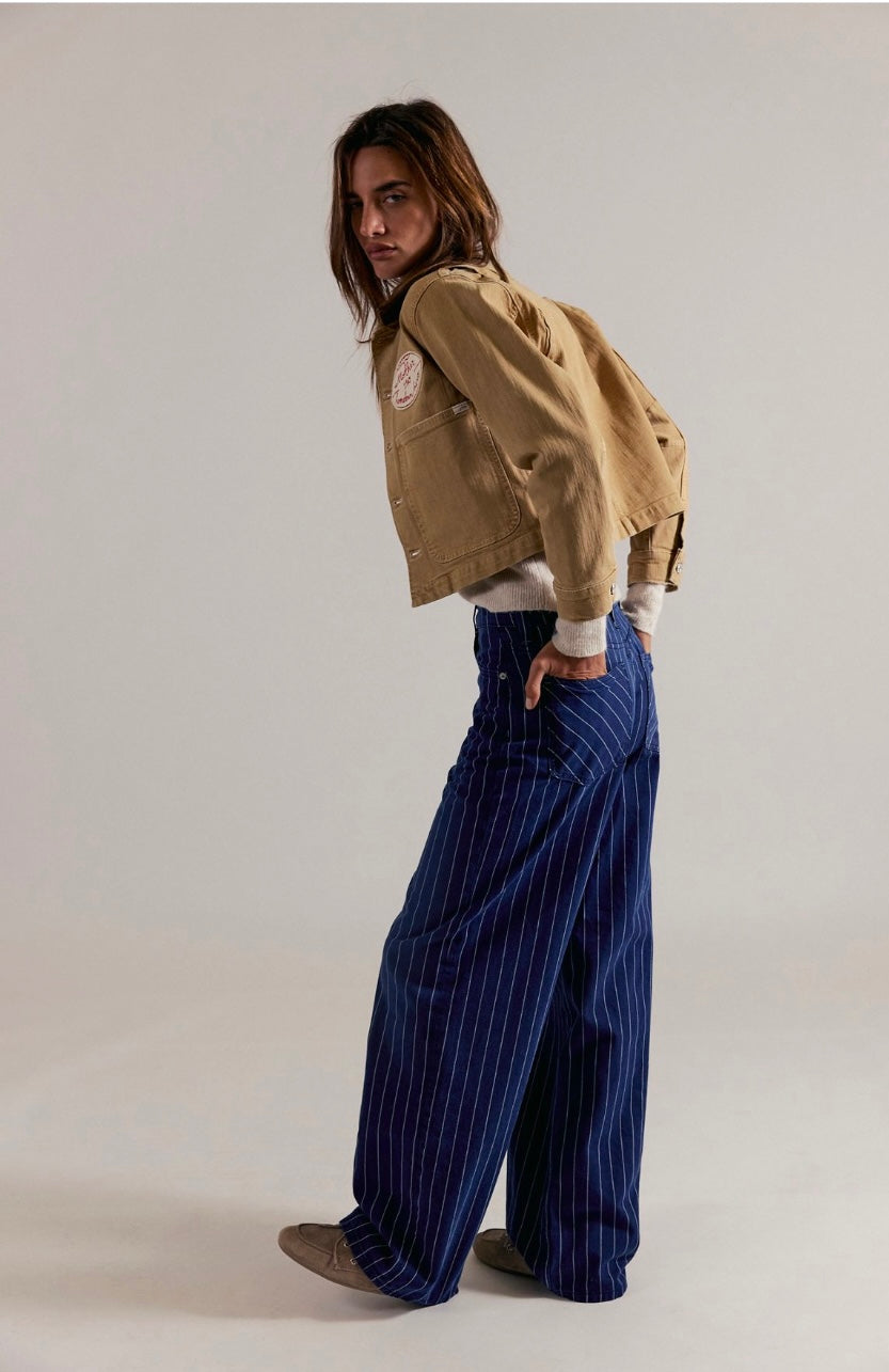 Nia Striped Boyfriend Jeans