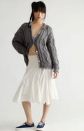 Opal Knit Cardi in Steel Grey