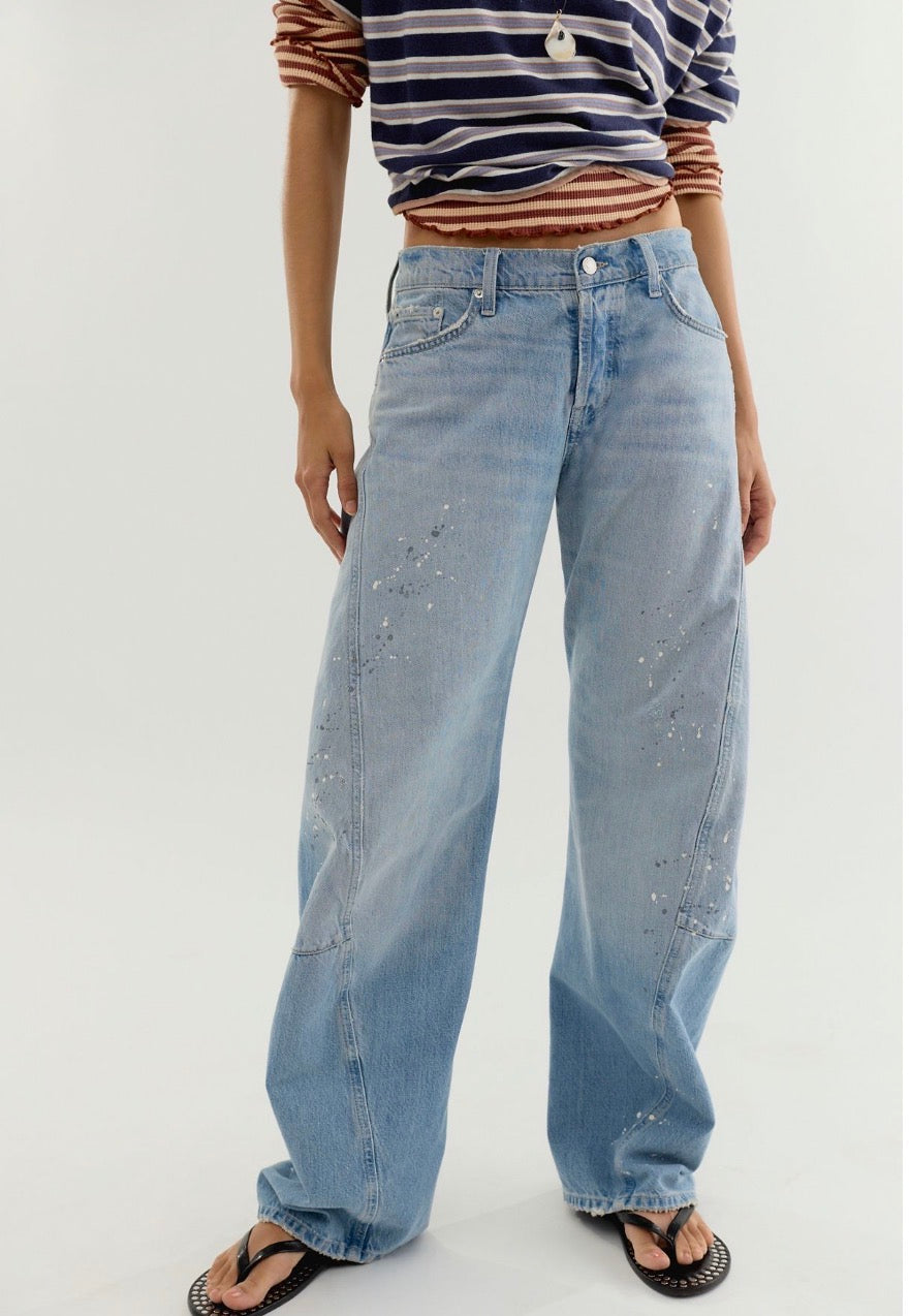 We The Free Fable Low-Rise Twisted Bowed Jeans